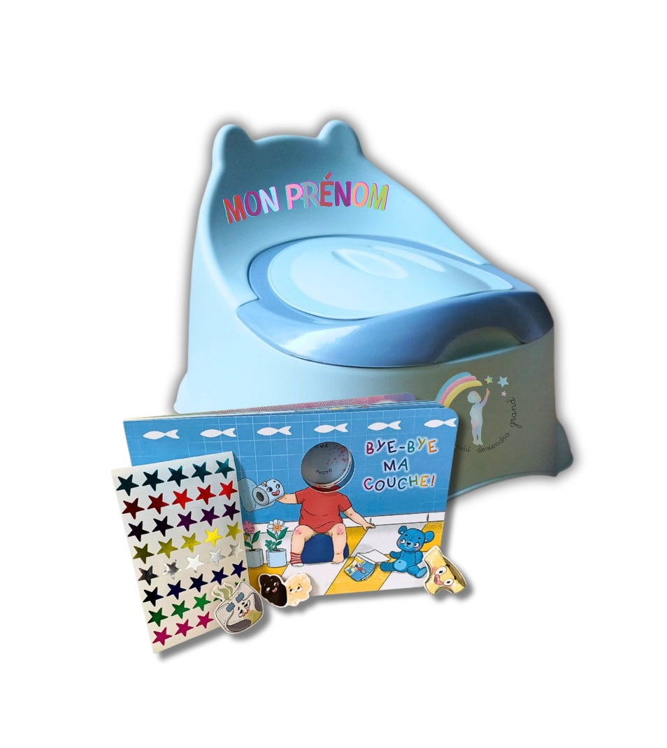 LE PACK COMPLET « BYE-BYE MA COUCHE » : livre personnalisé + pot magique + guide
