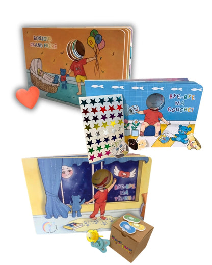Pack complet : Bonjour grand frère, Bye-bye ma couche et Bye-bye ma tétine